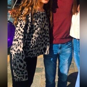 Leopard Print Nylon Sweater